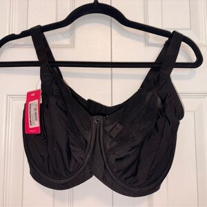 NWT - Curvy Kate Black Women's Underwire Bra Sz 34GG with mesh accents